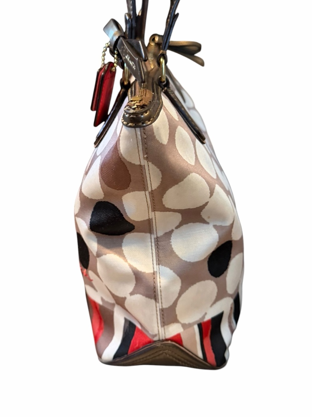 Coach Poppy Watercolor Polka Dot Tote Bag - Picture 4 of 9